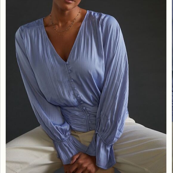 NWT Anthropologie Puff Sleeved Blouse - Picture 2 of 12